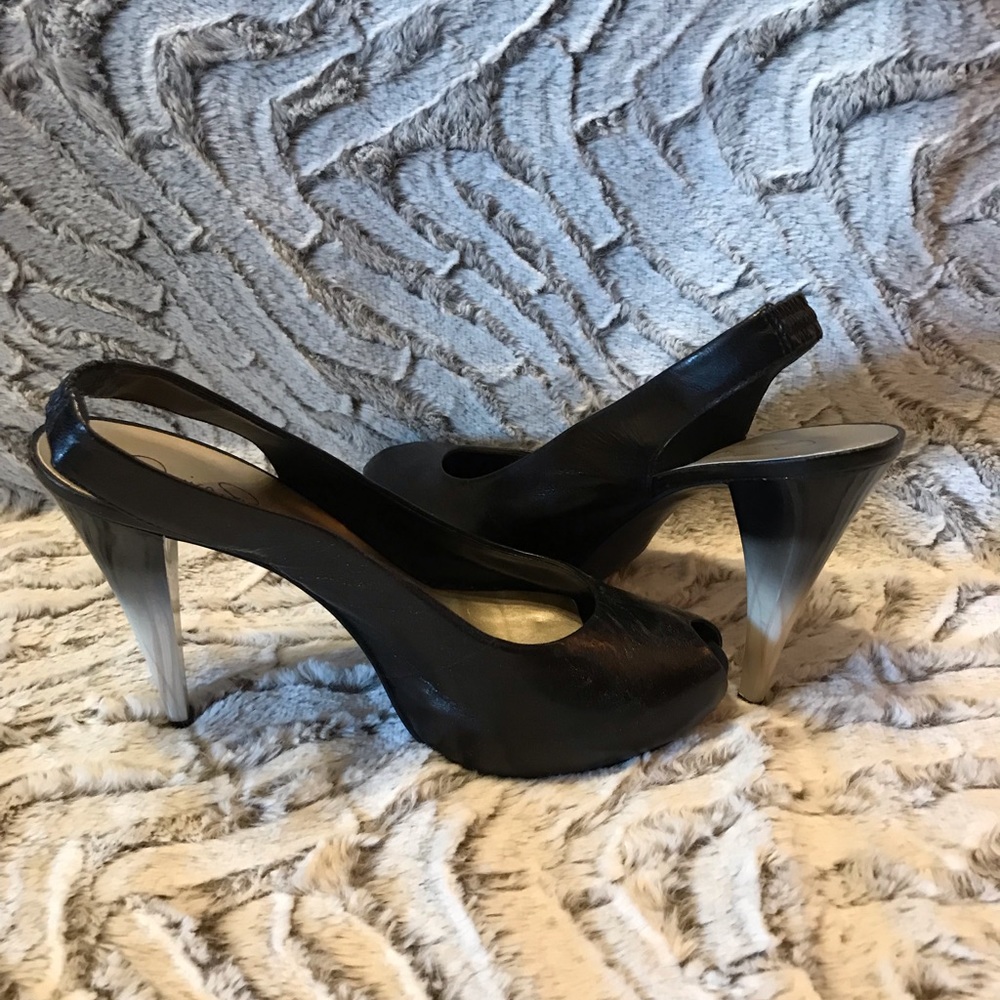 JESSICA SIMPSON OMBRÉ PEEP TOE SLINGBACKS